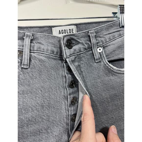 AGOLDE Nico High Rise Gray Denim Jeans Women's 24 - Picture 4 of 9